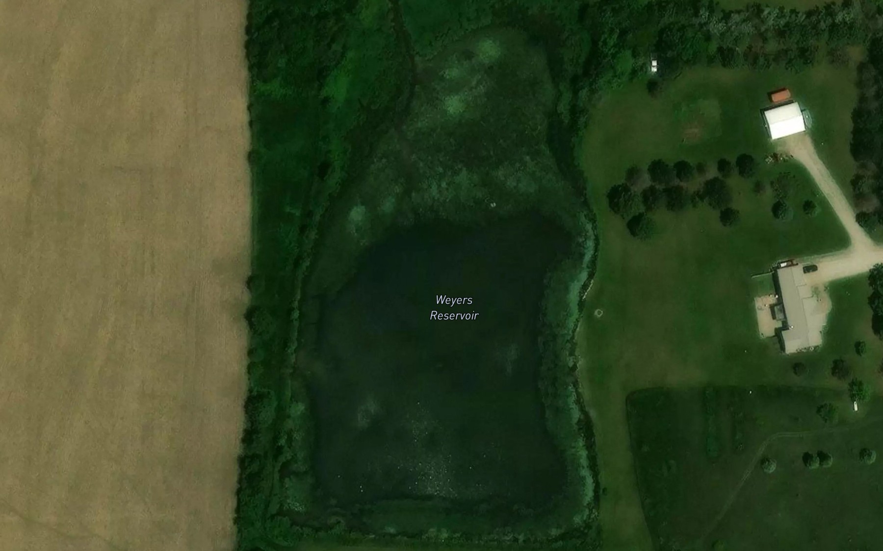 Satellite map of the Weyers Reservoir