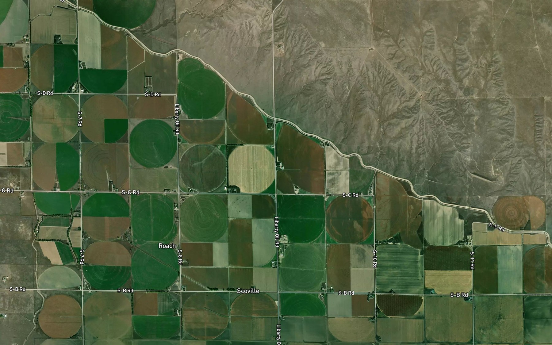 Satellite map of the Lateral 13 Main