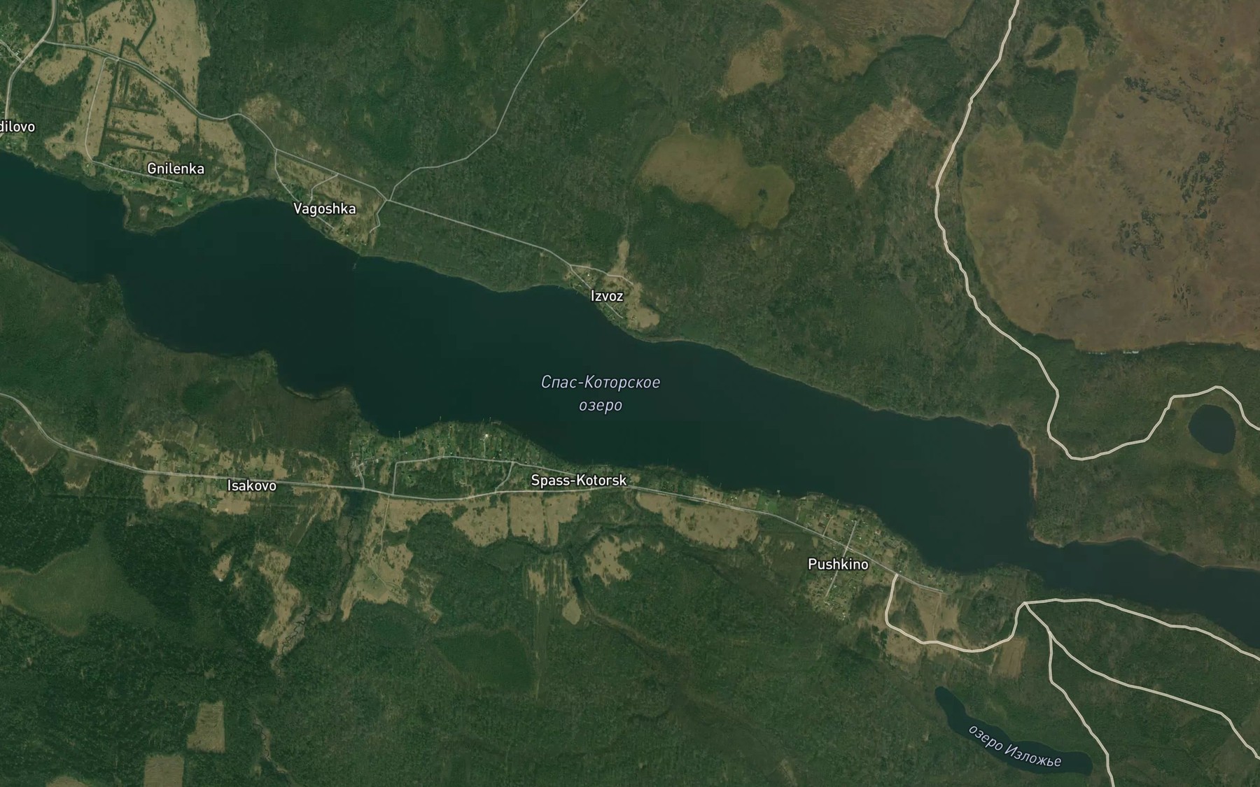 Satellite map of the Ozero Spass-Kotorskoye