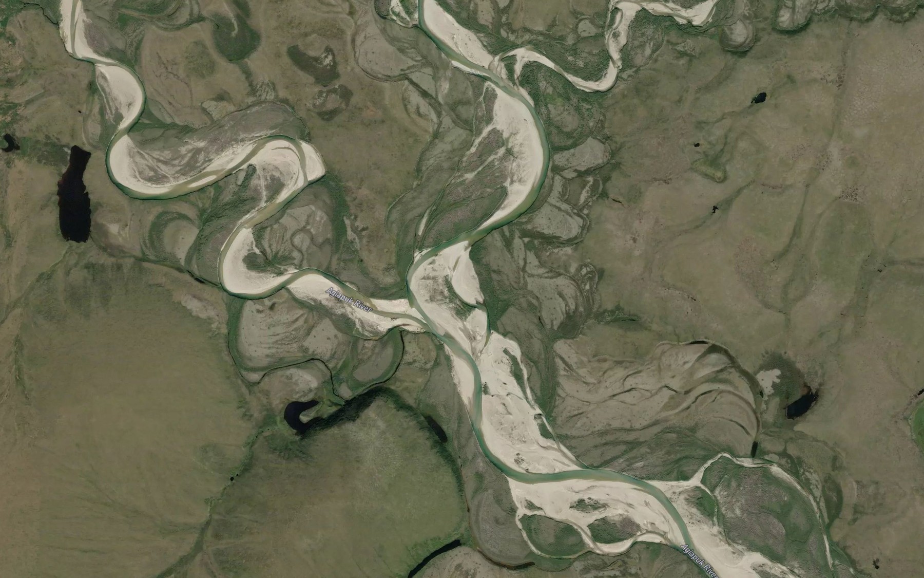Satellite map of the American River