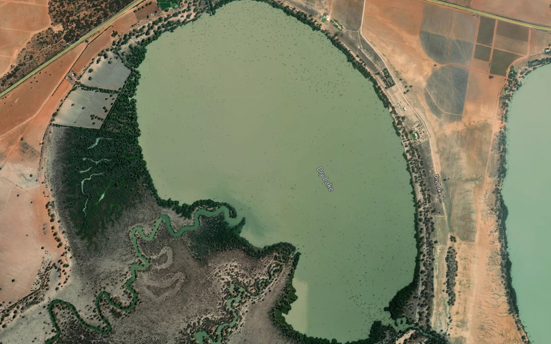 Satellite map of the Dry Lake