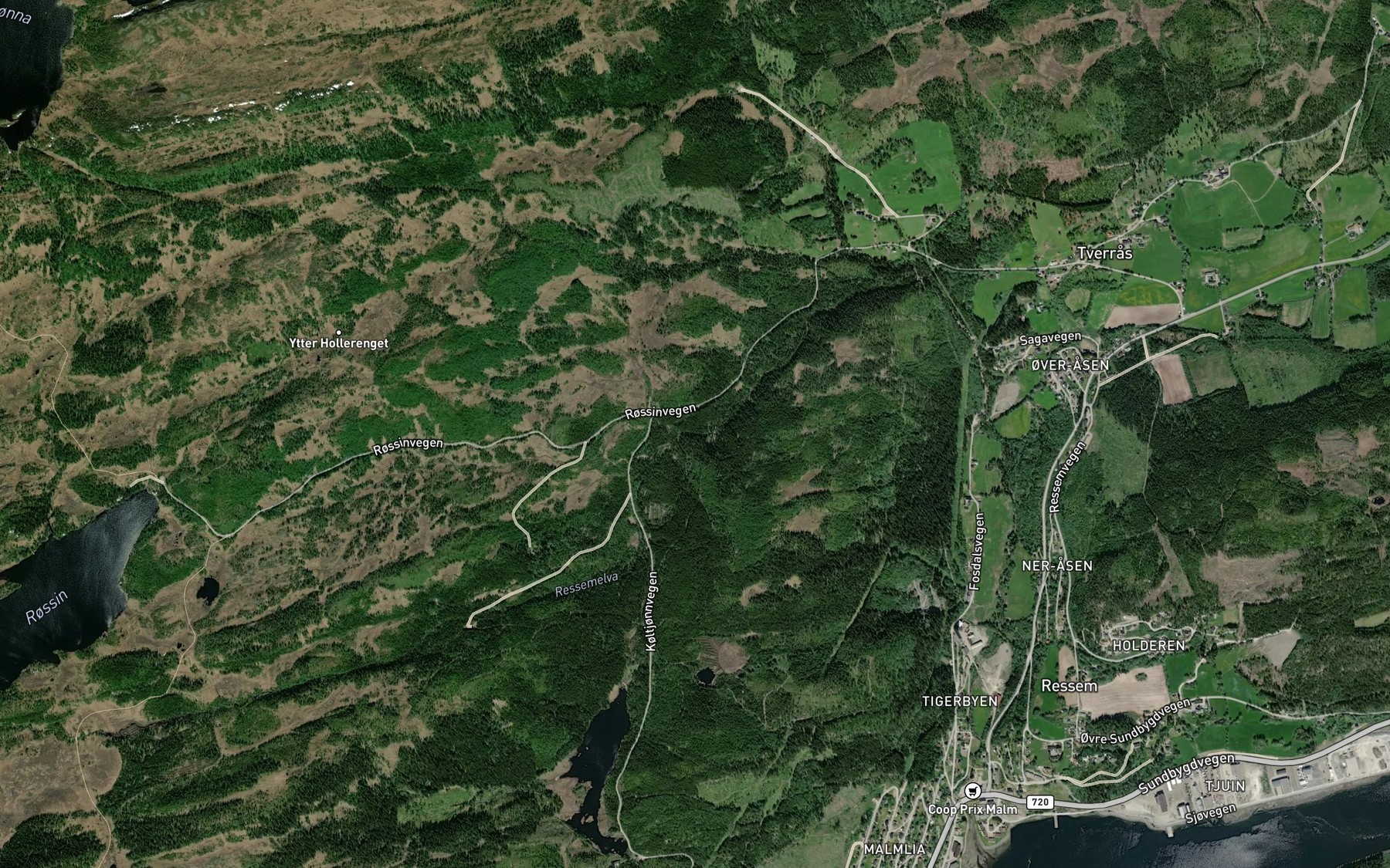 Satellite map of the Skulen