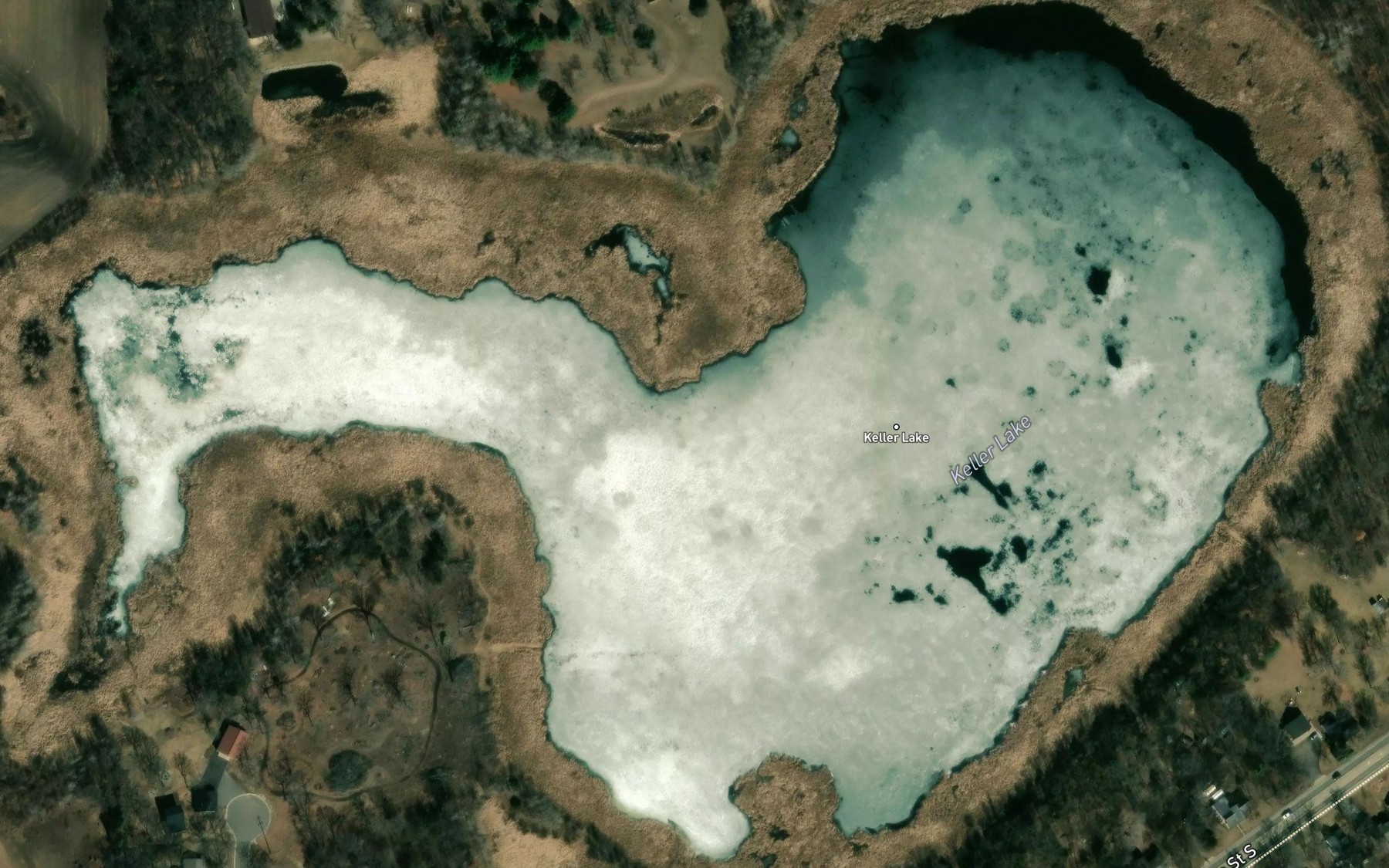 Satellite map of the Keller Lake