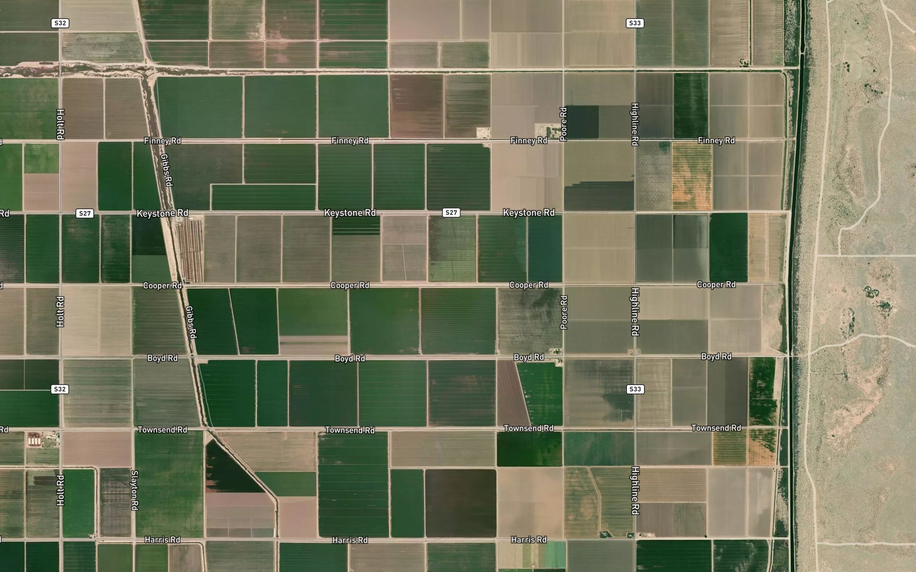 Satellite map of the Oasis Drain