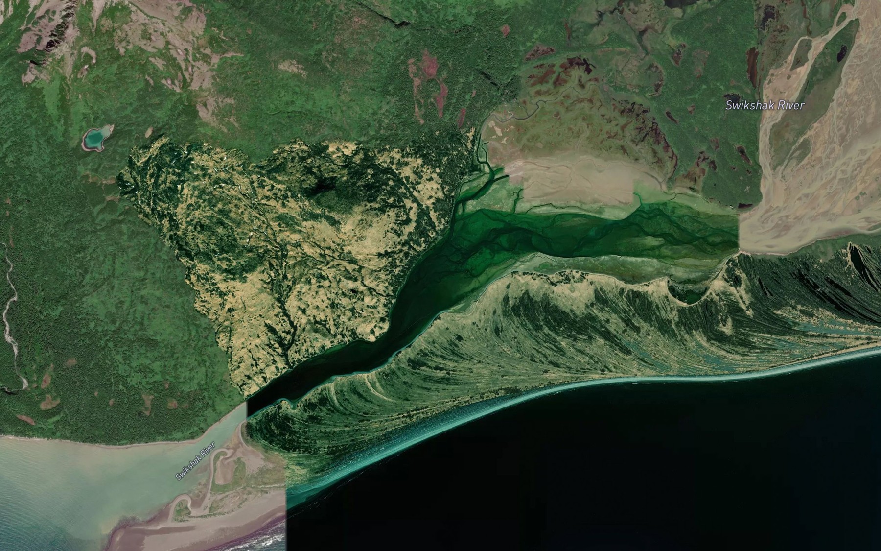 Satellite map of the Swikshak Lagoon