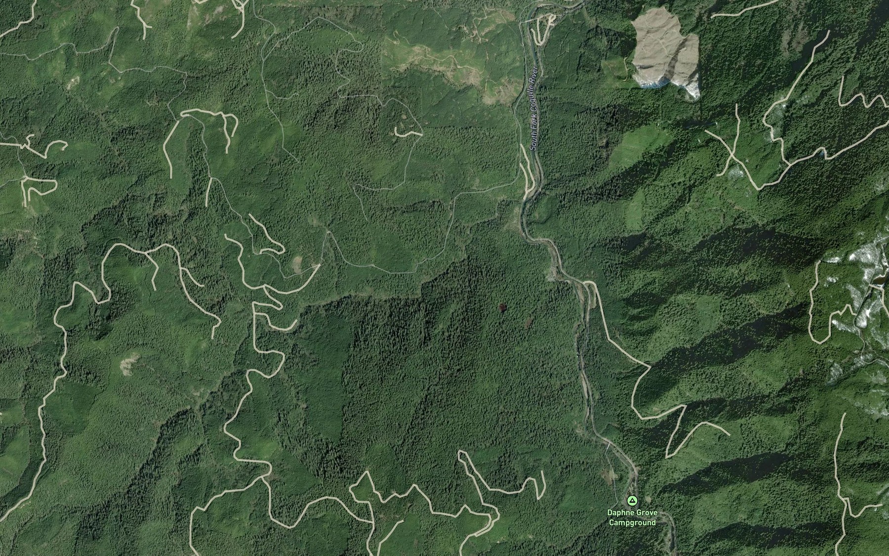 Satellite map of the Jim Hayes Creek