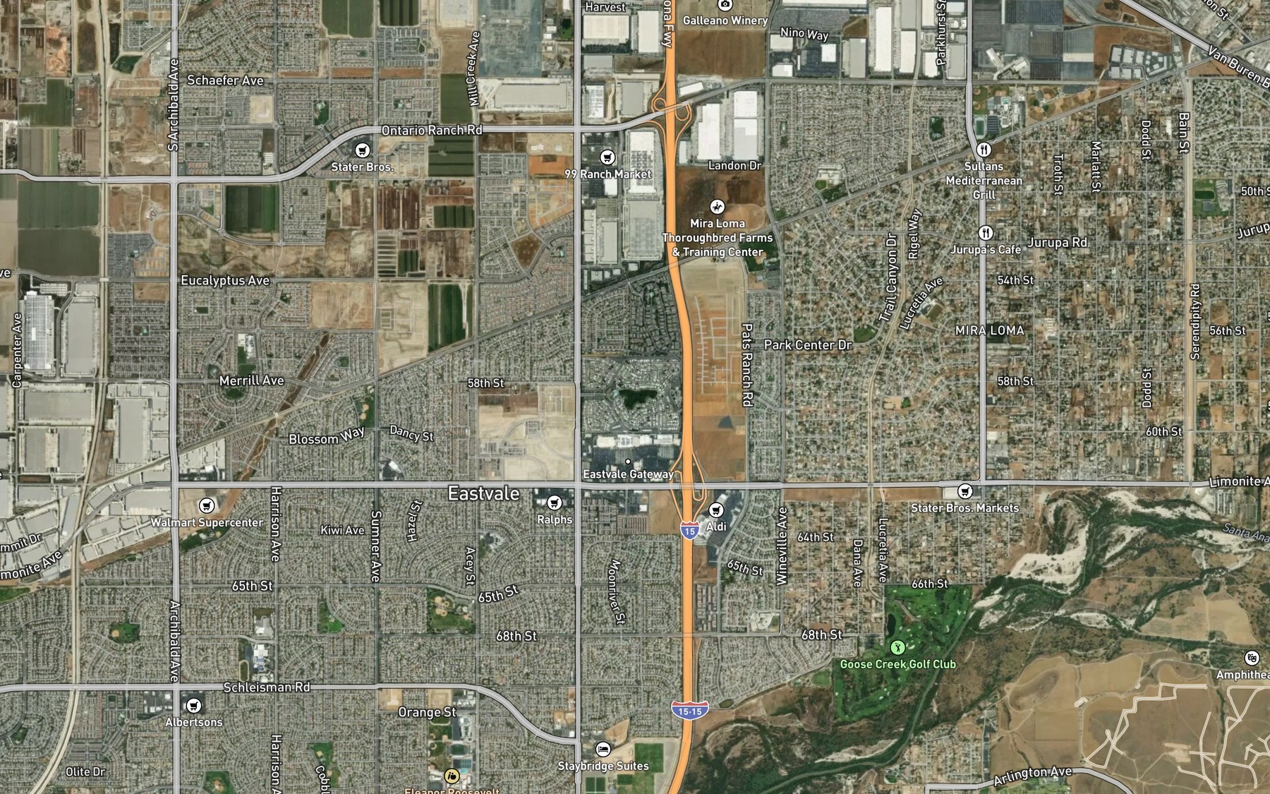 Satellite map of the Swan Lake