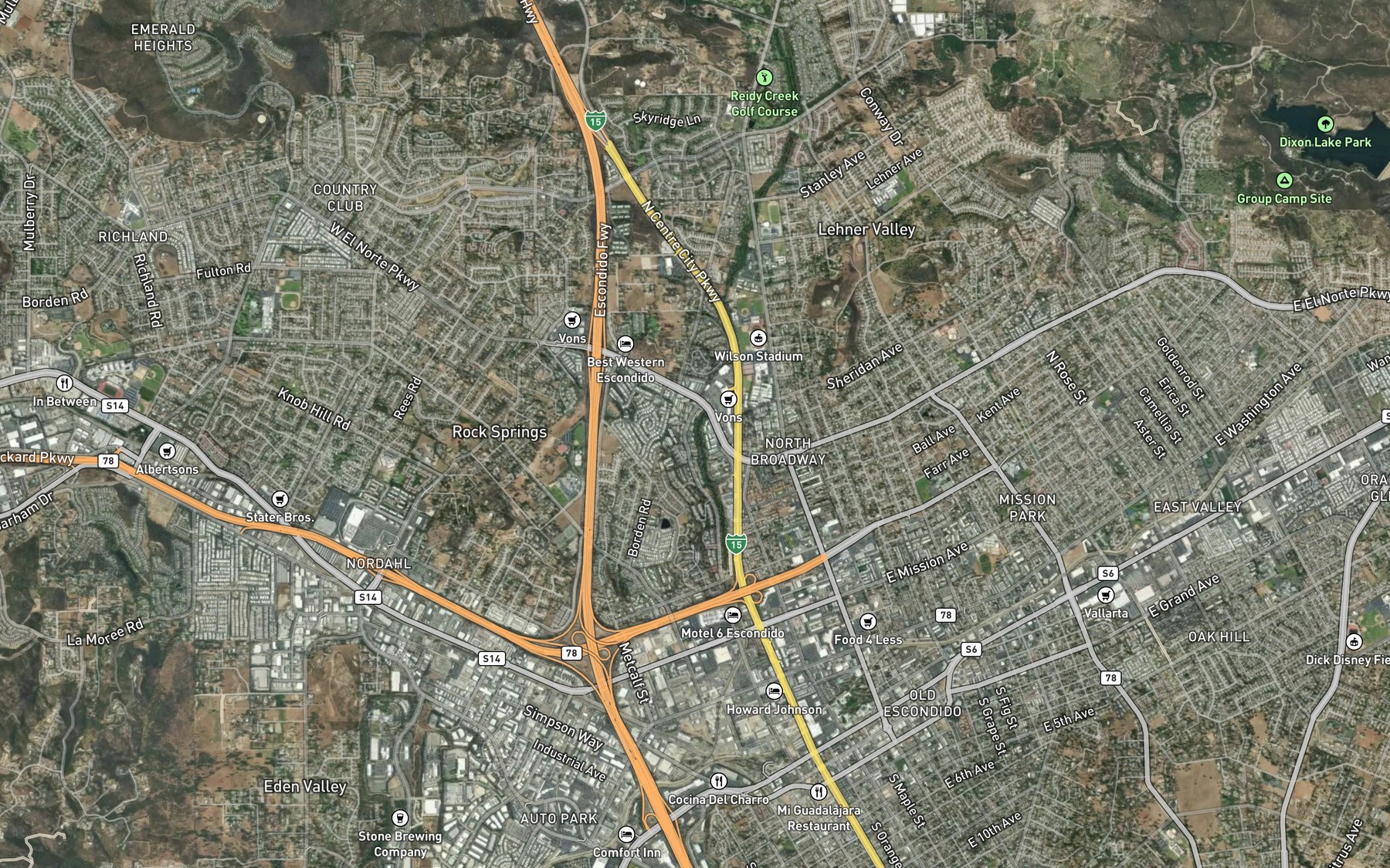 Satellite map of the Arroyo Poco