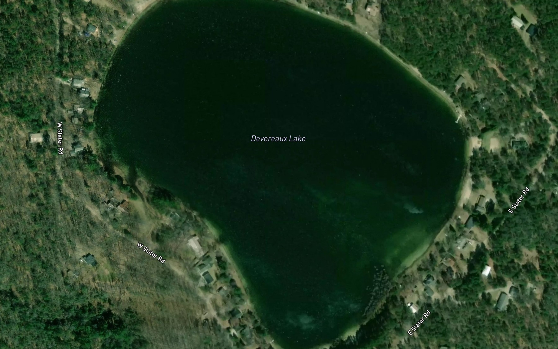 Satellite map of the Devereaux Lake