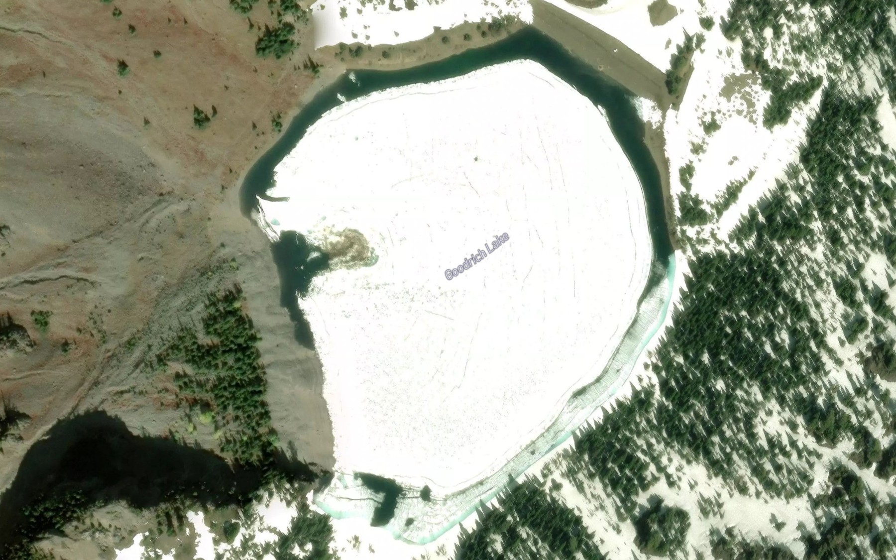 Satellite map of the Goodrich Lake