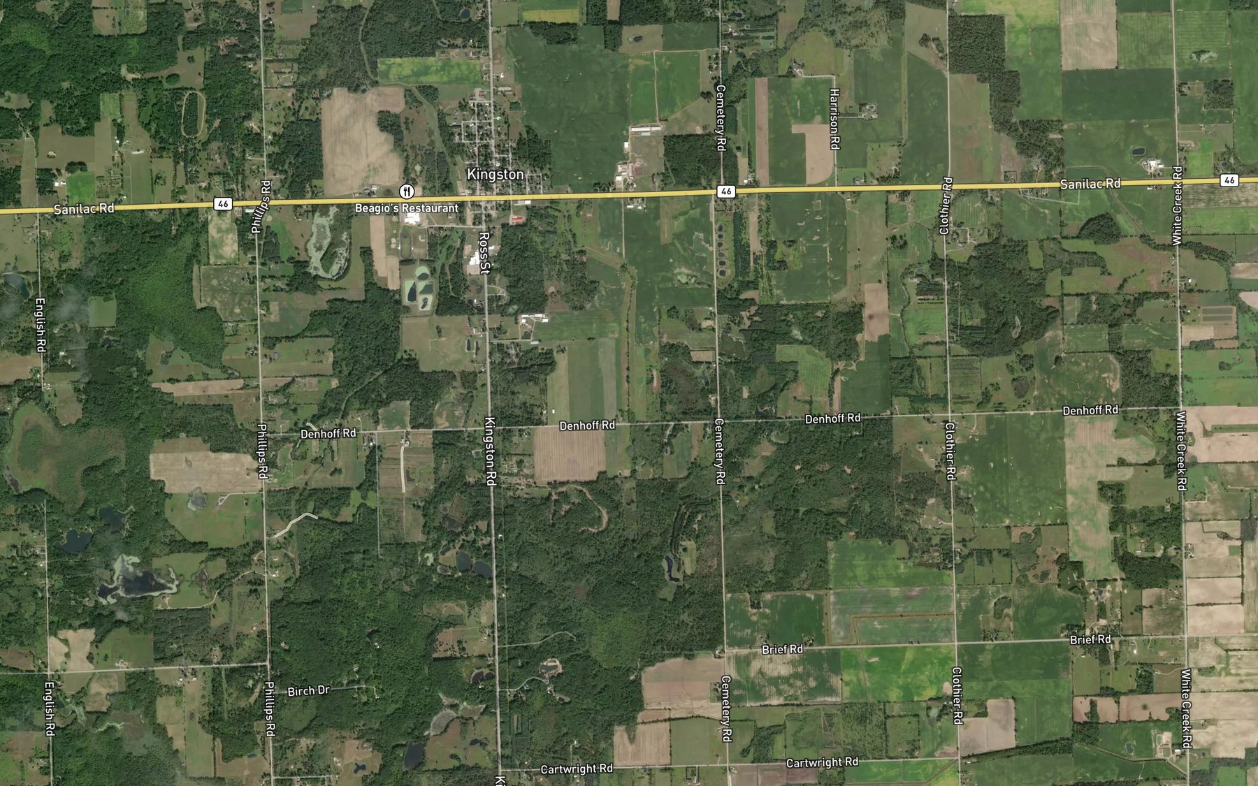 Satellite map of the Vanhorn Drain