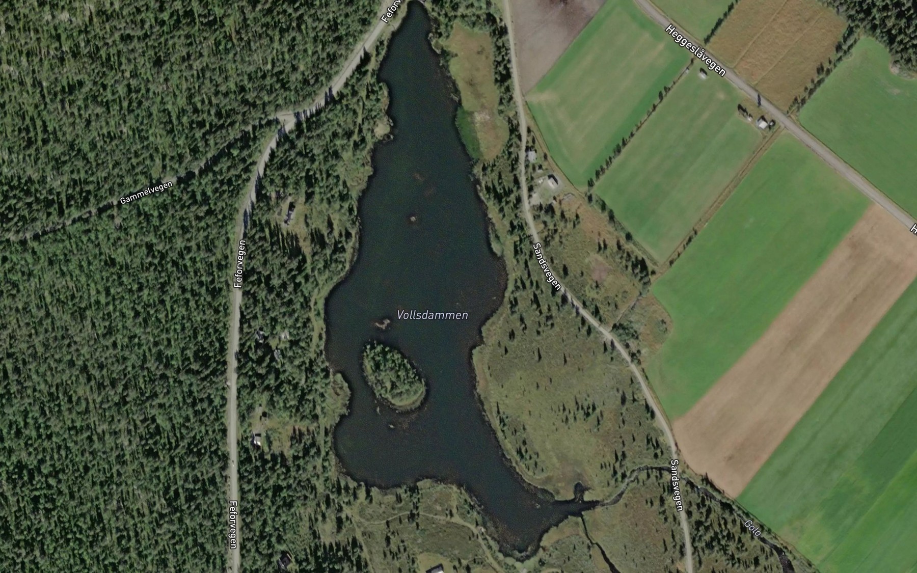 Satellite map of the Vollsdammen