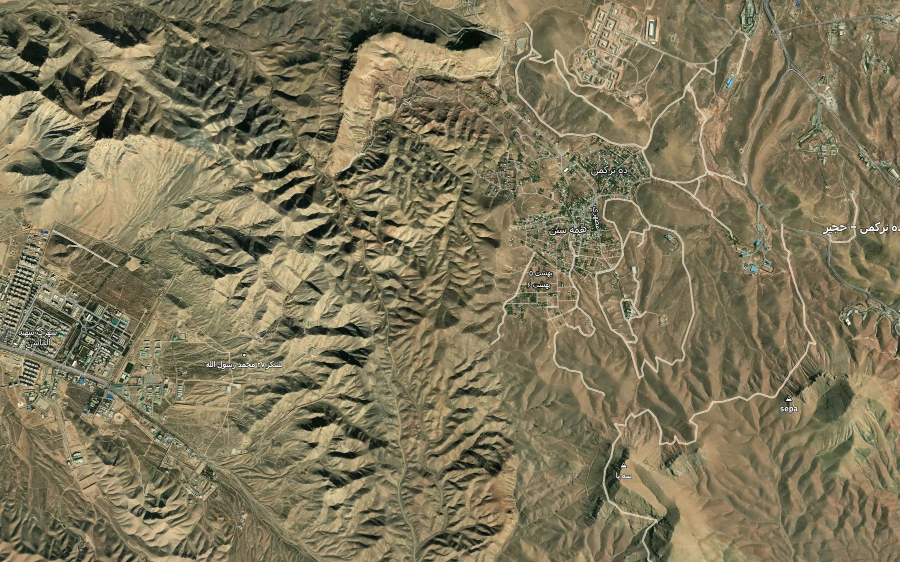 Satellite map of the Barat Cheshmeh