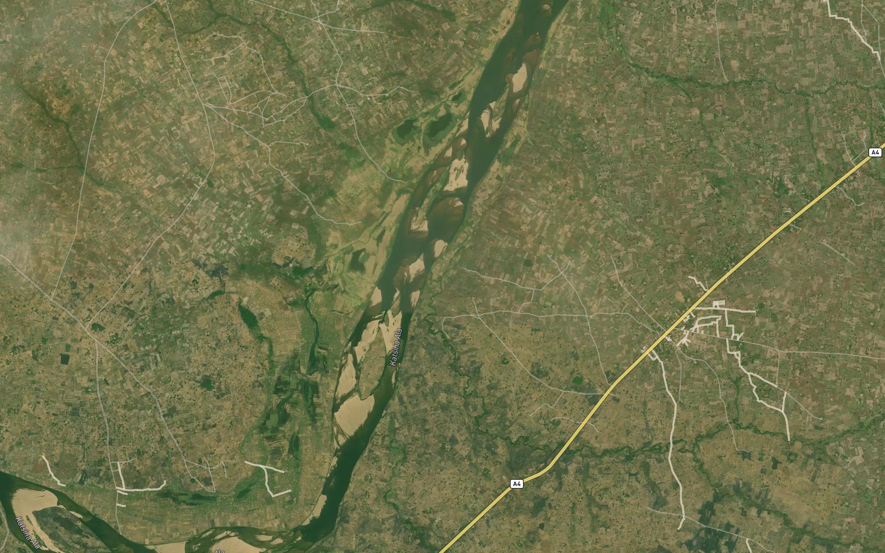 Satellite map of the River Ahura