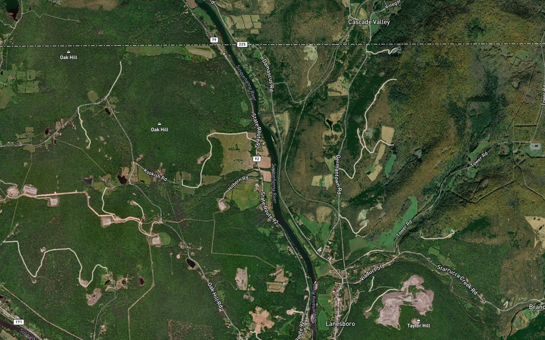Satellite map of the Hilborn Creek