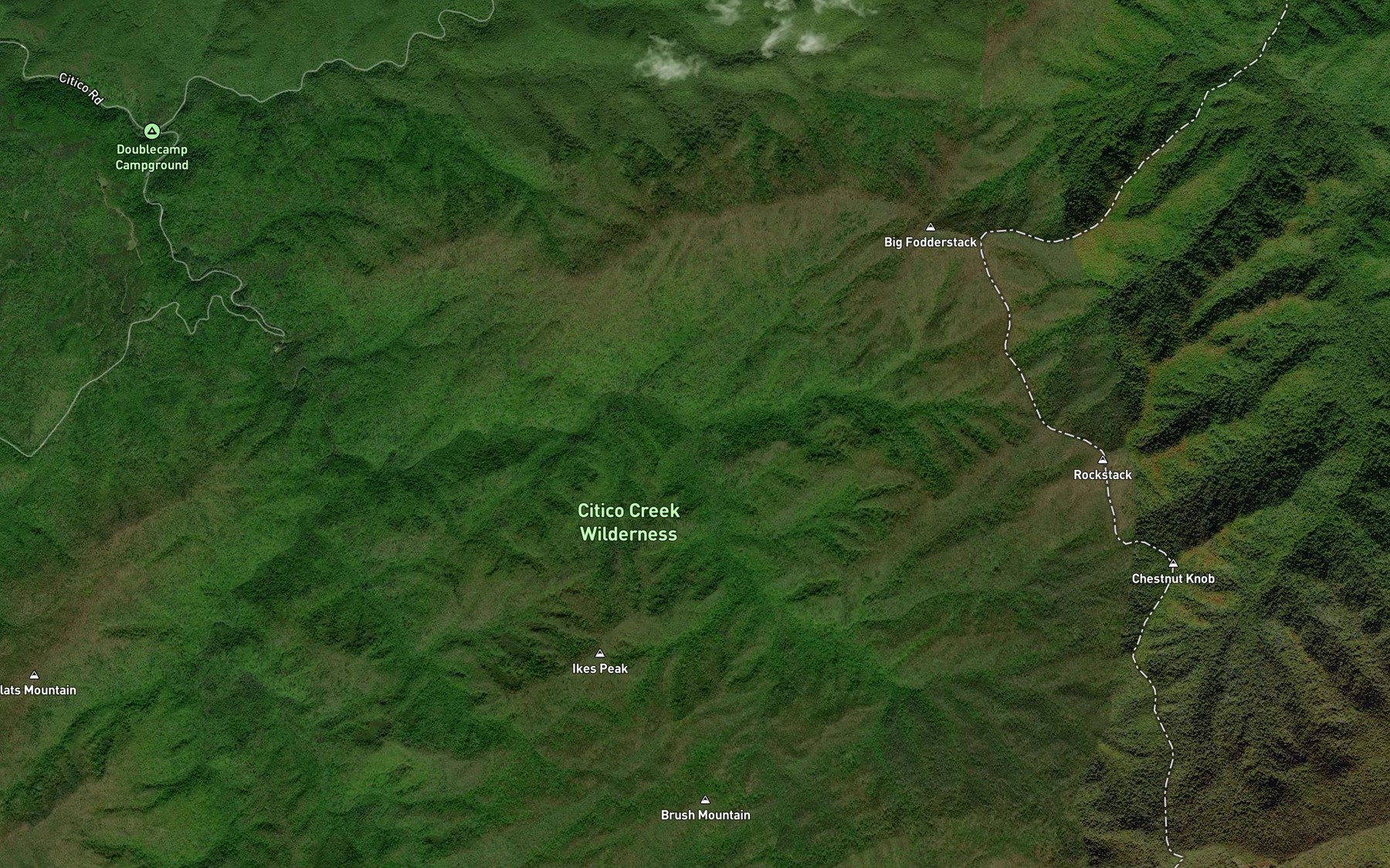 Satellite map of the Indian Valley Branch
