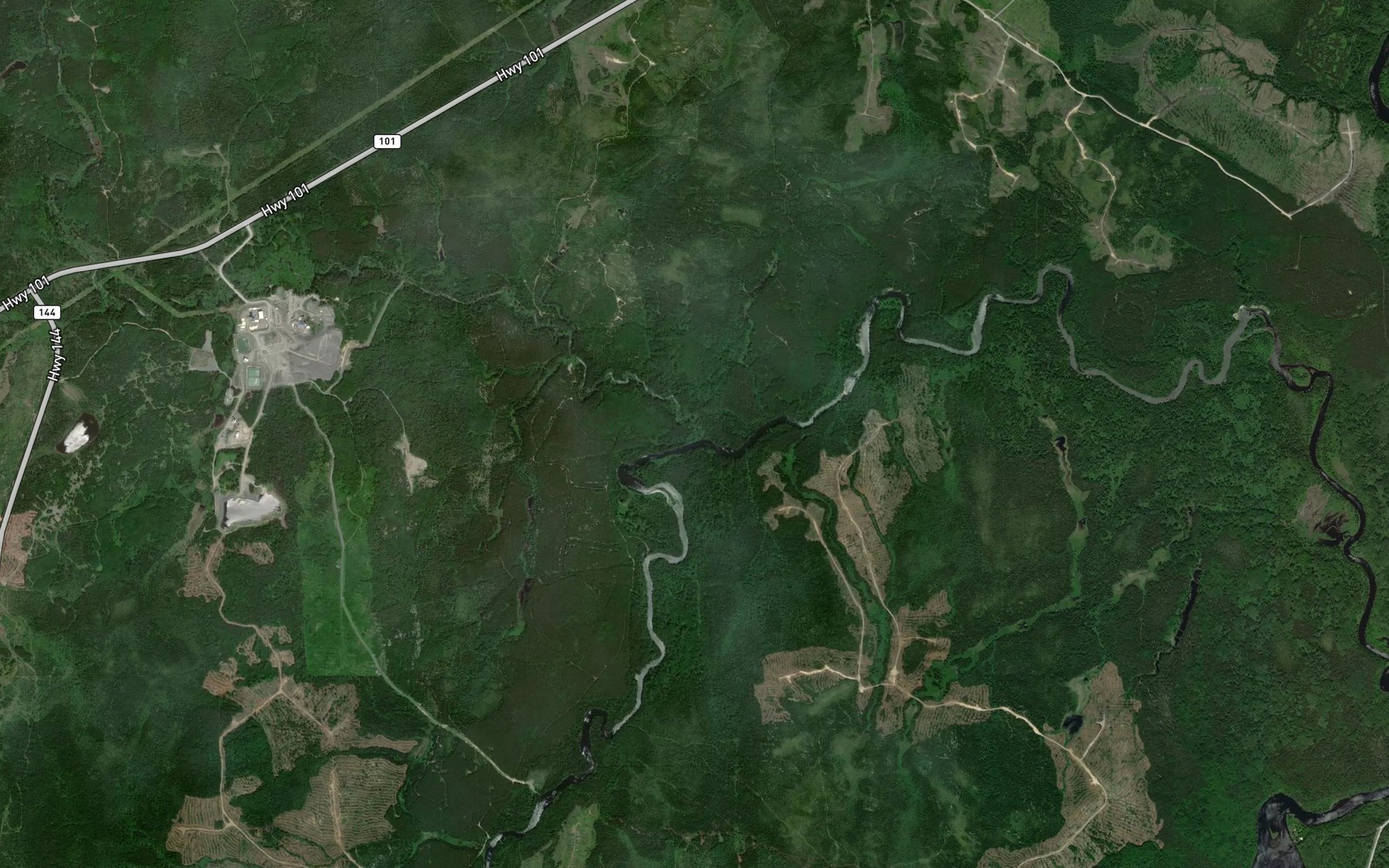 Satellite map of the Thunder Creek