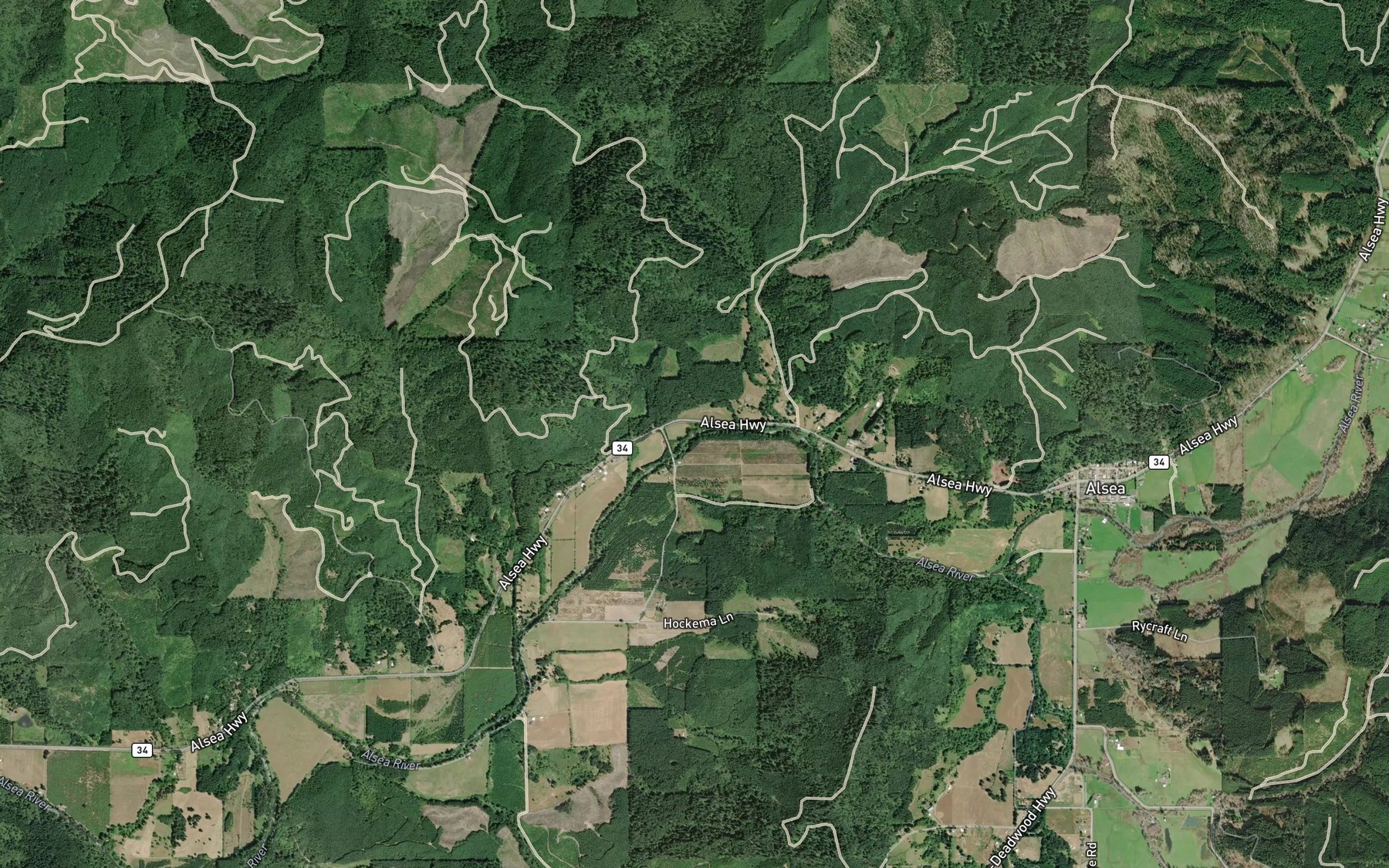 Satellite map of the Slate Creek