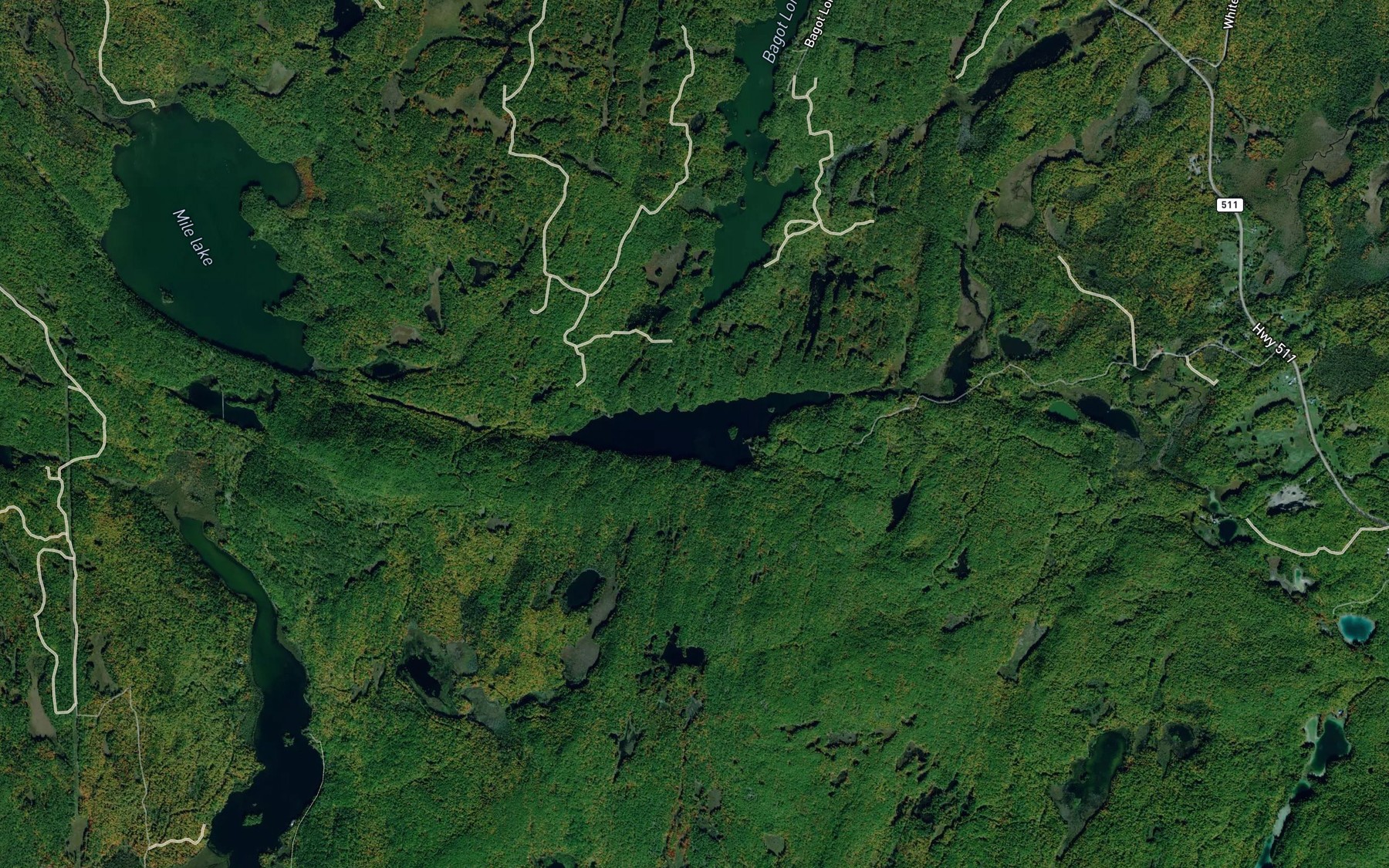 Satellite map of the Brook Lake