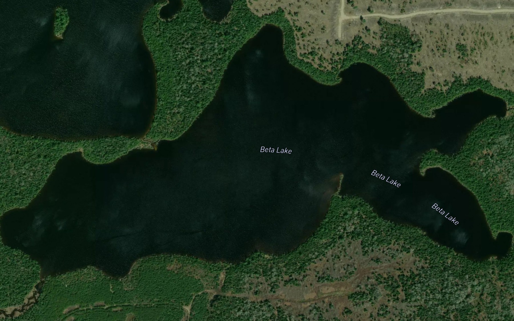 Satellite map of the Beta Lake