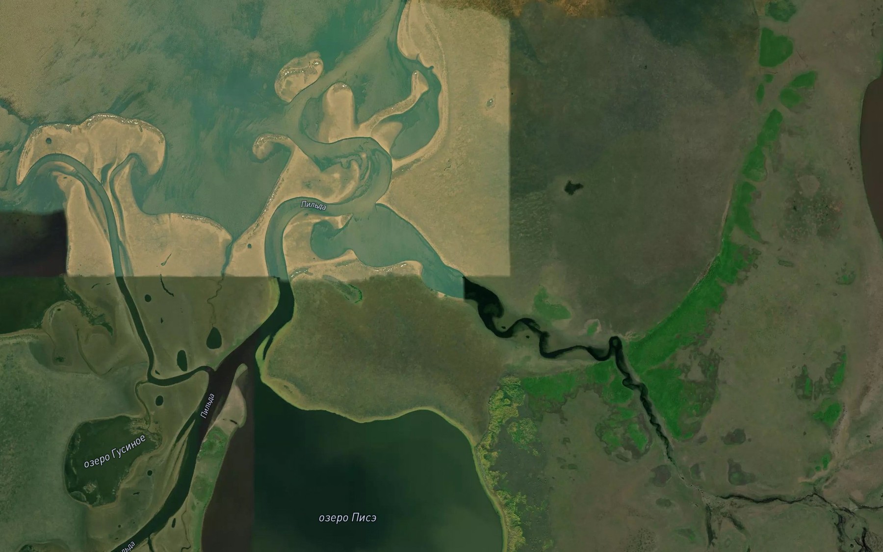 Satellite map of the Zaliv Malyy Pise
