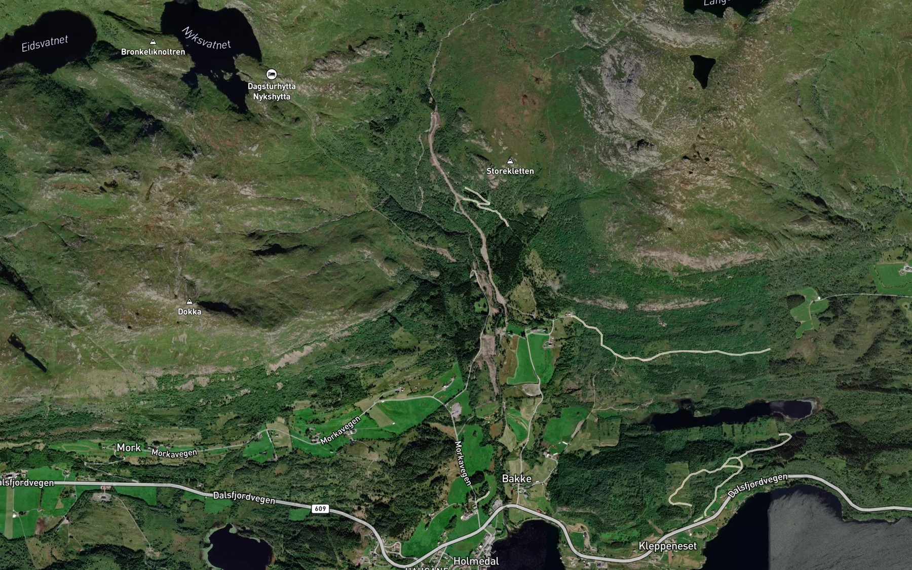Satellite map of the Knoltelva