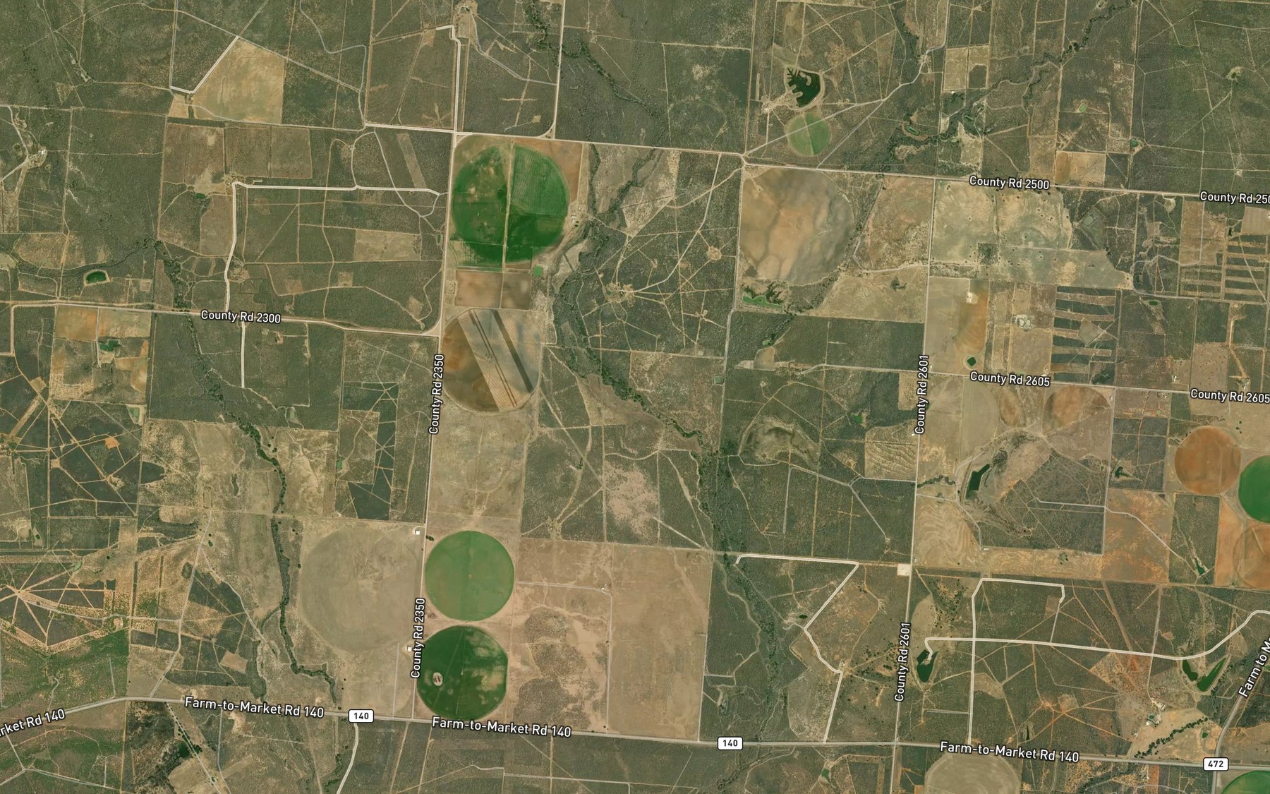 Satellite map of the Elm Creek