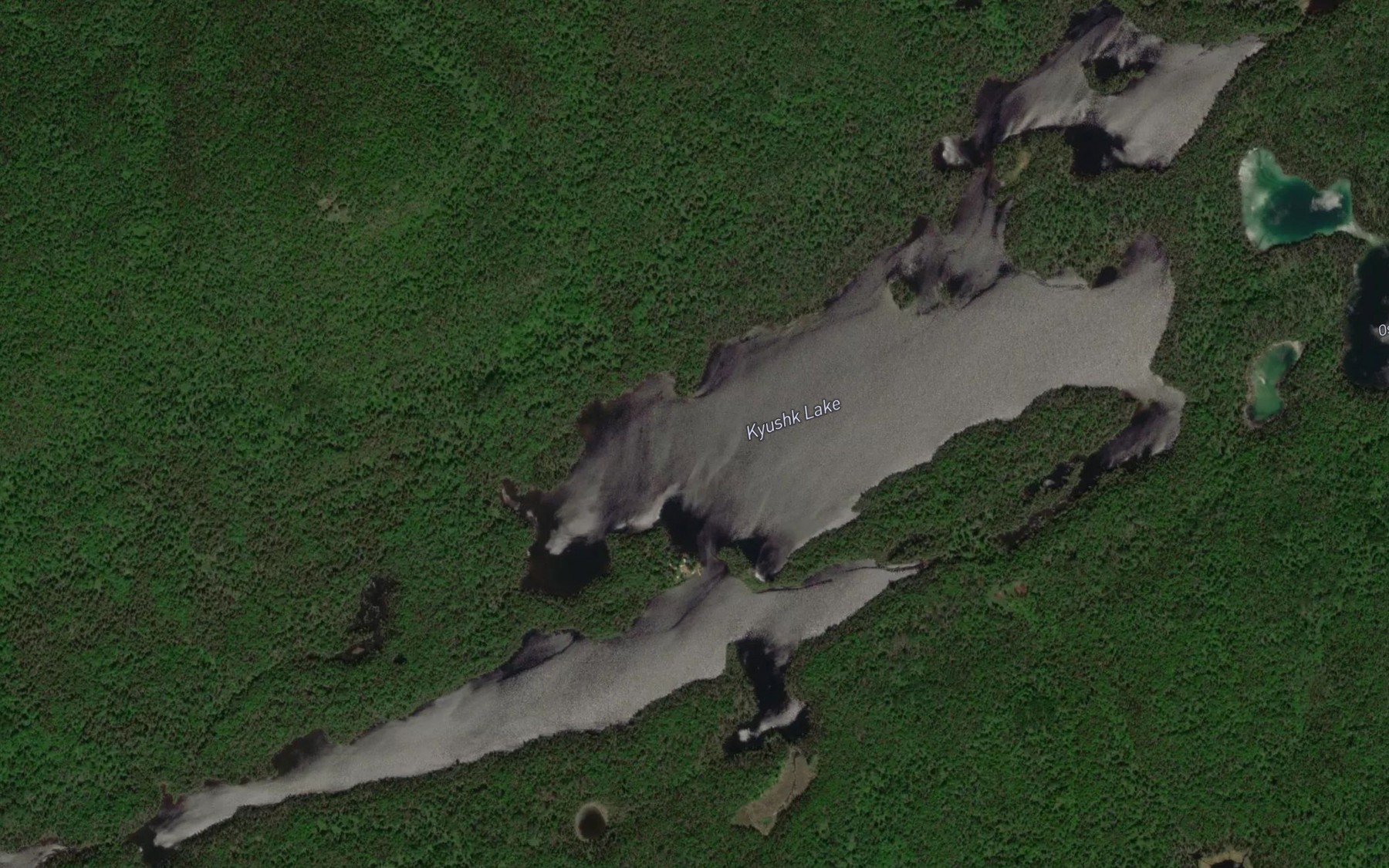 Satellite map of the Kyushk Lake