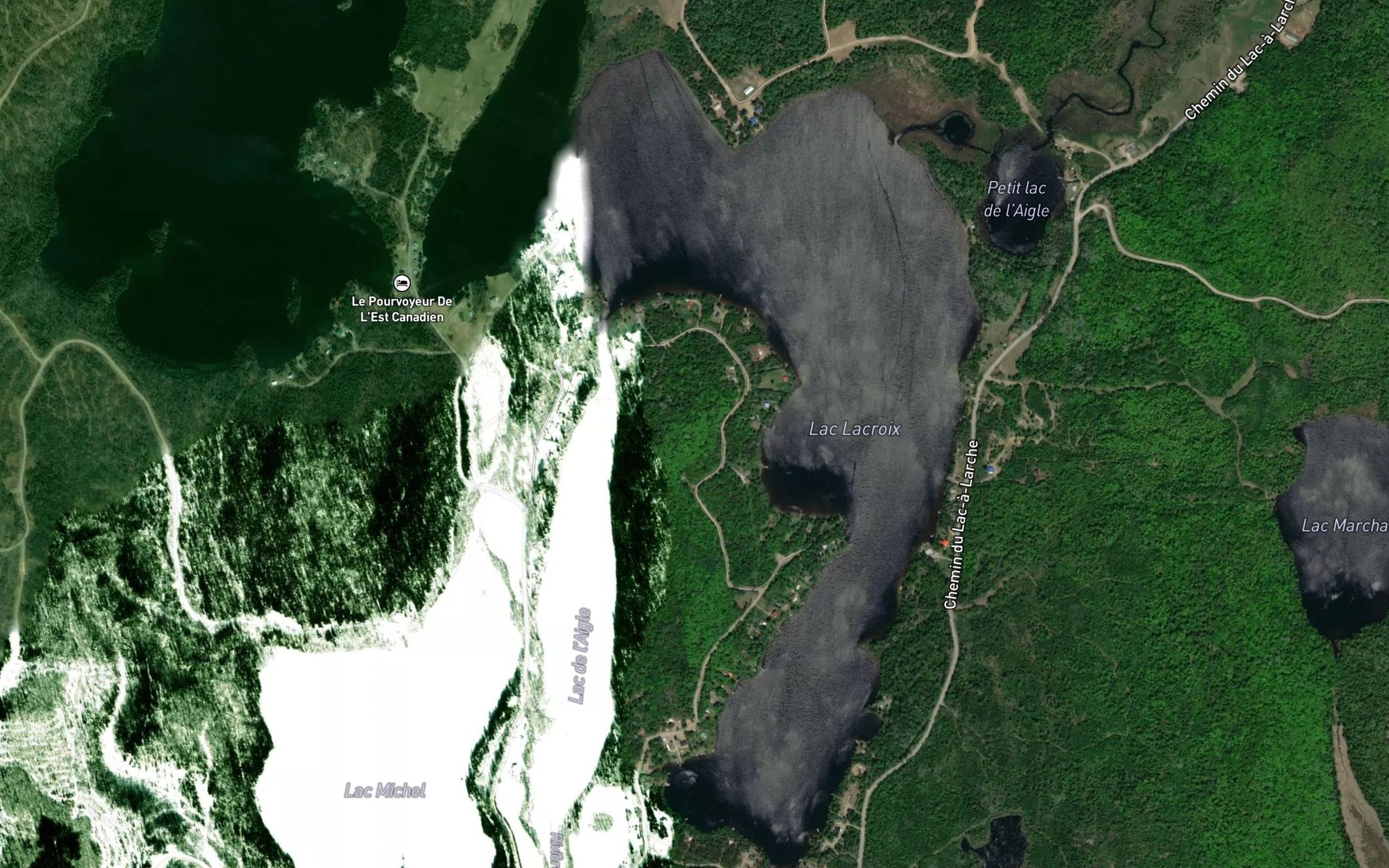 Satellite map of the Lac Lacroix
