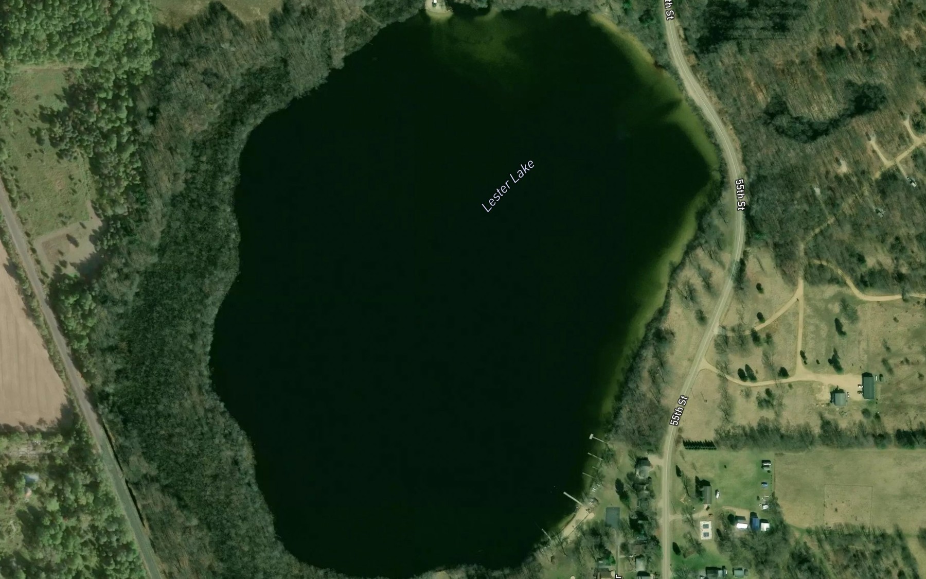Satellite map of the Lester Lake