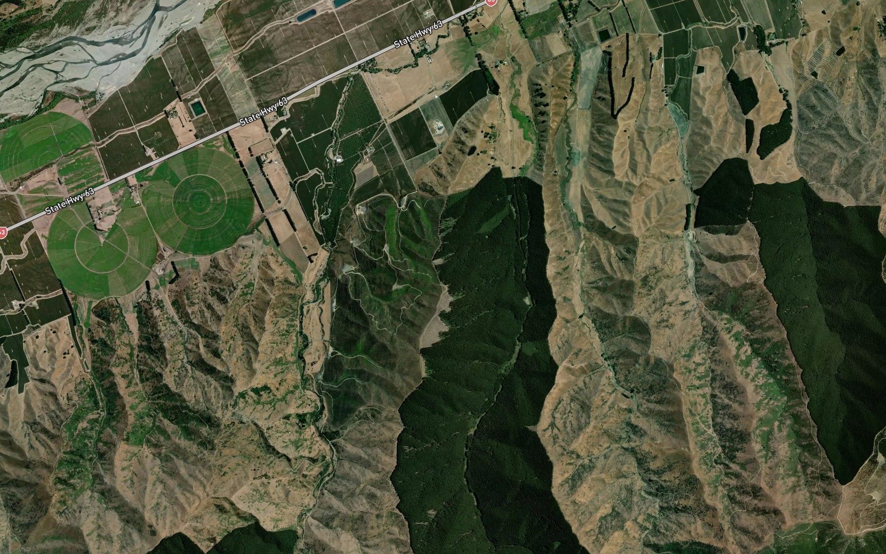 Satellite map of the Excell Stream