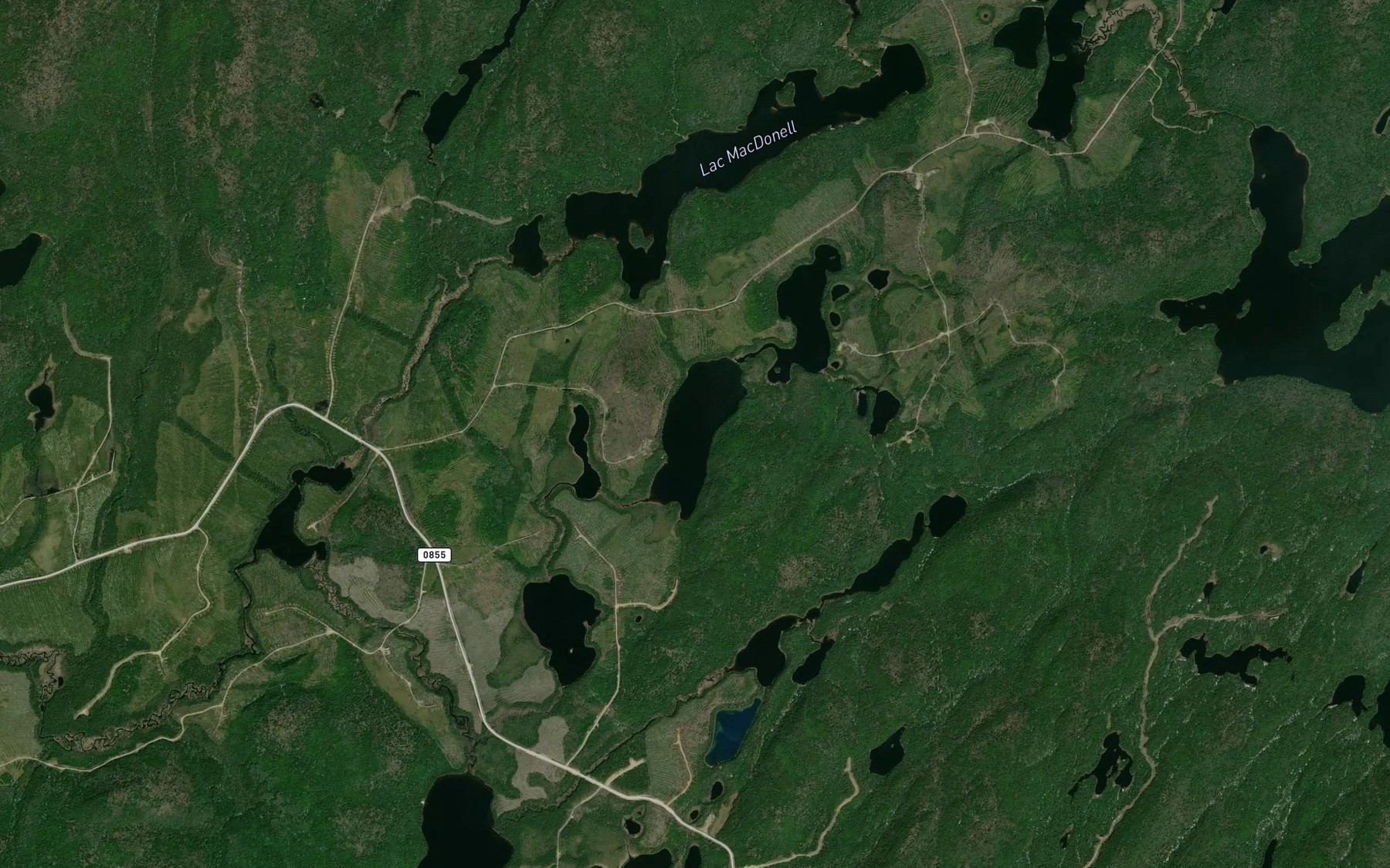 Satellite map of the Lac Ellis