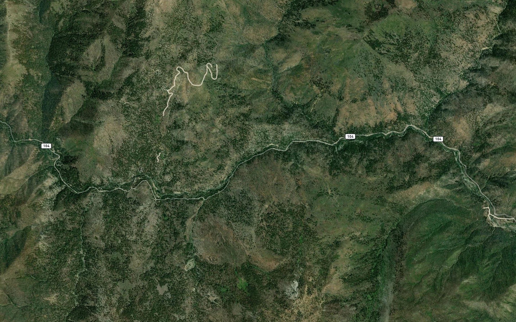Satellite map of the Nicholas Creek