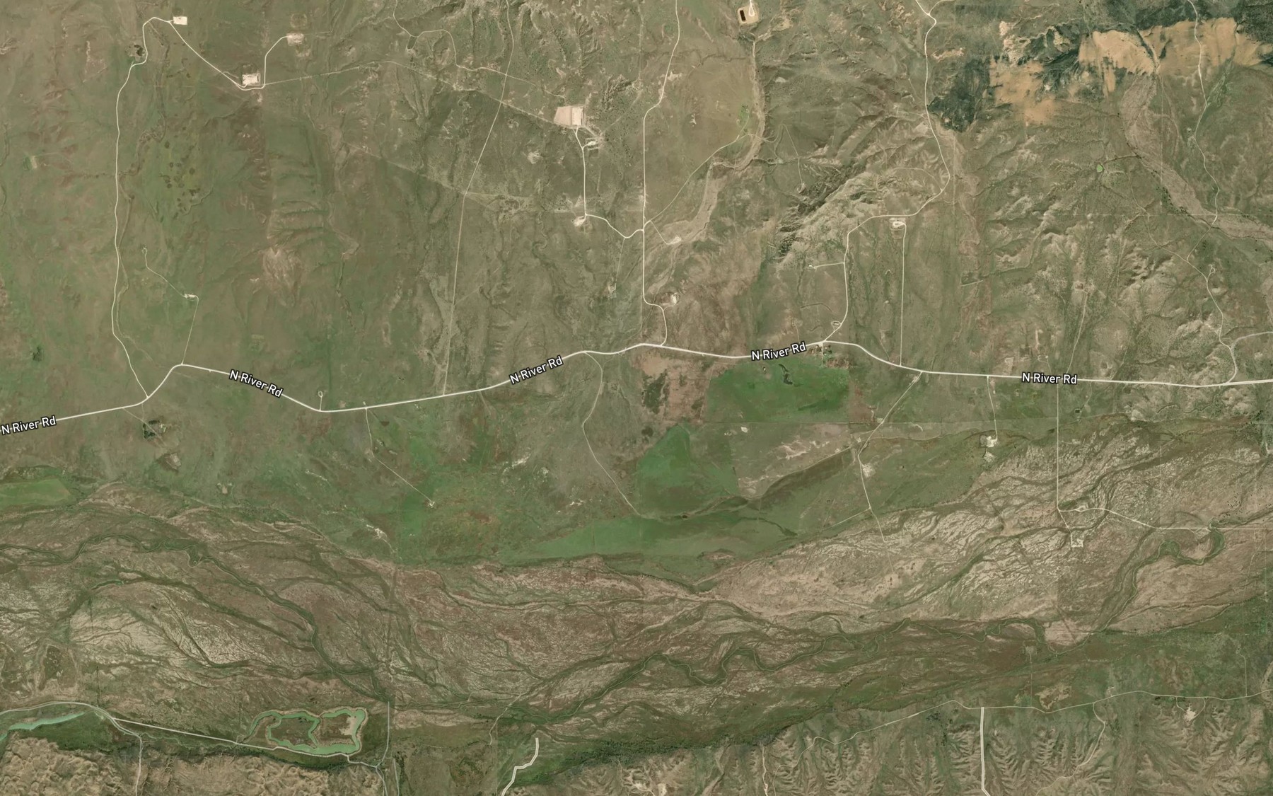 Satellite map of the Picketts Ranch Creek