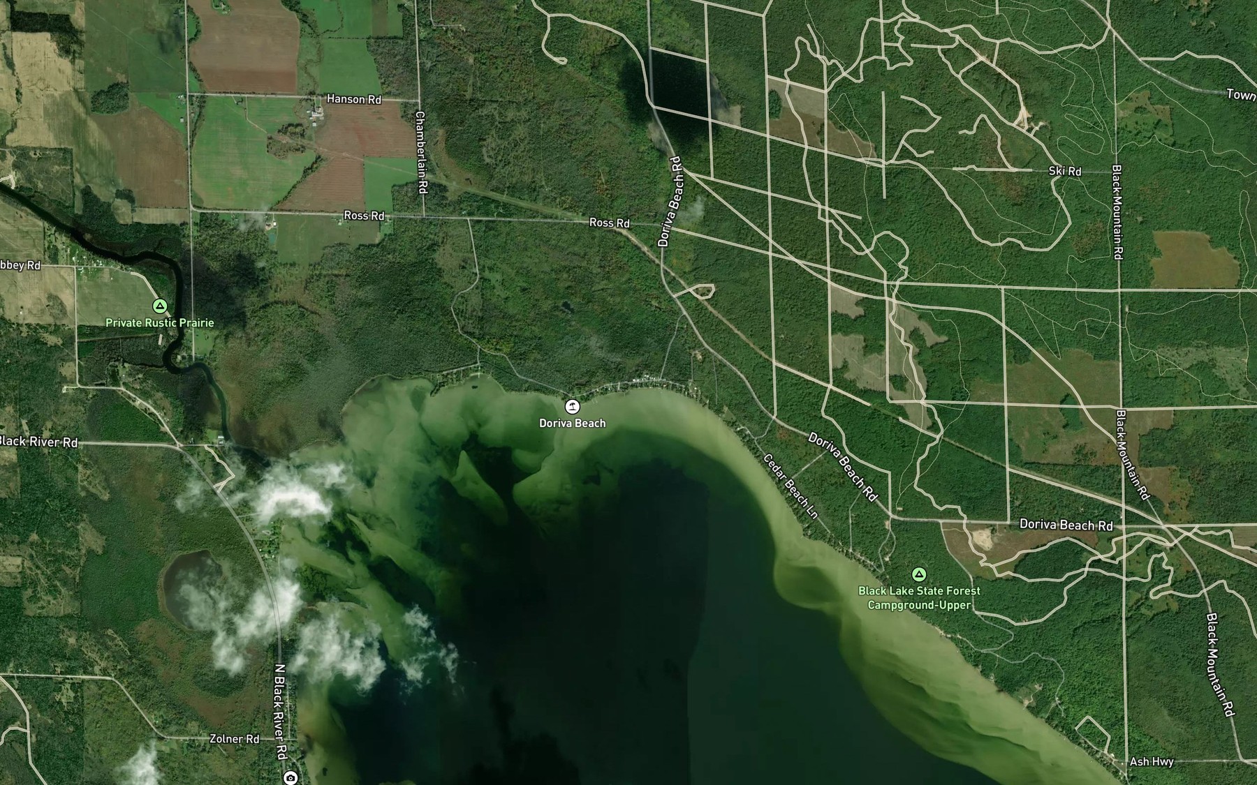 Satellite map of the Doriva Beach Creek