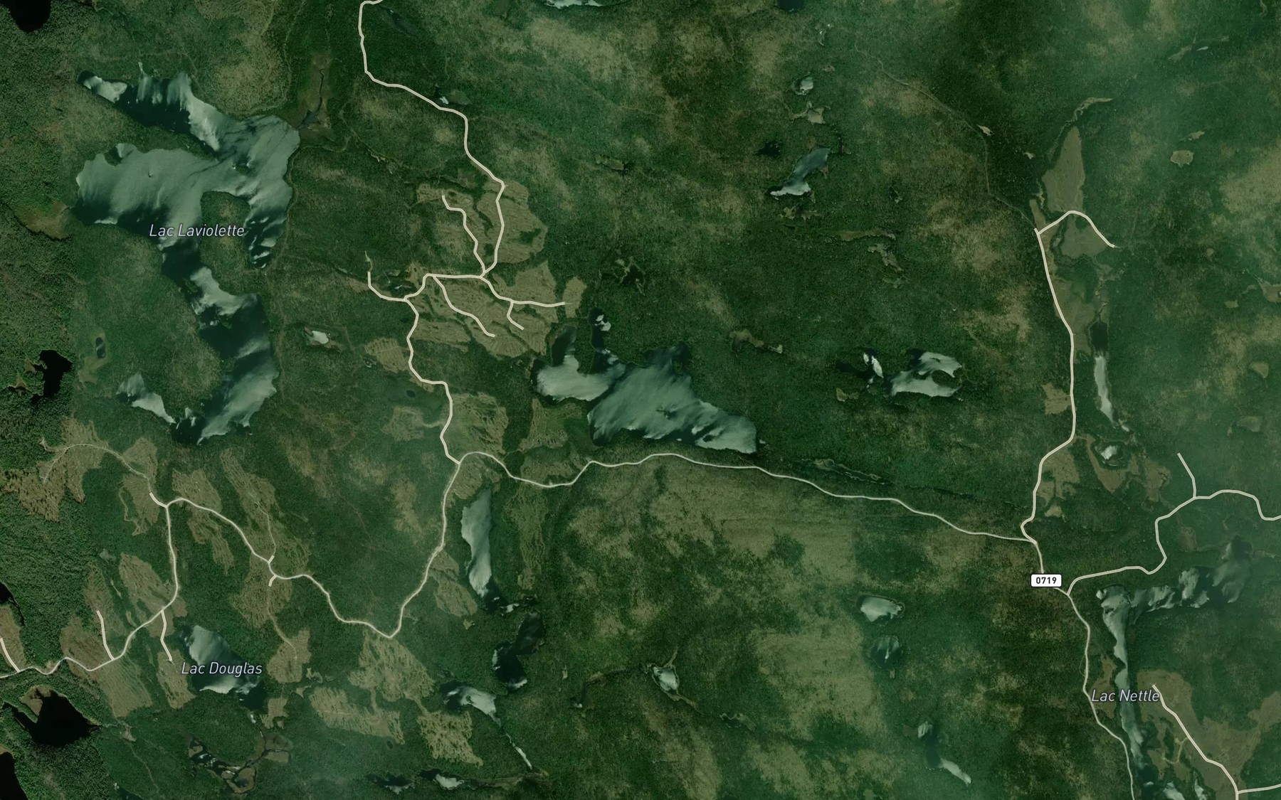Satellite map of the Lac Sans Nom