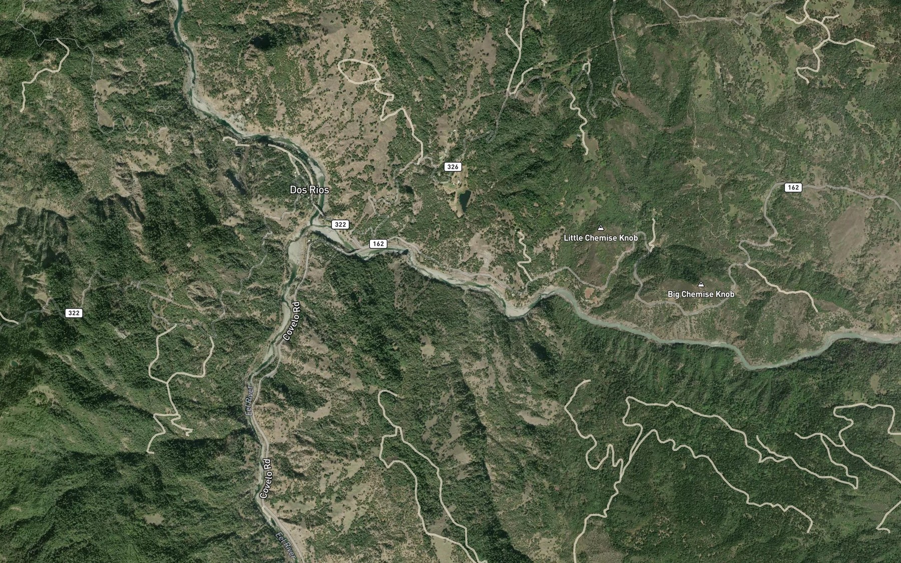 Satellite map of the Cable Creek