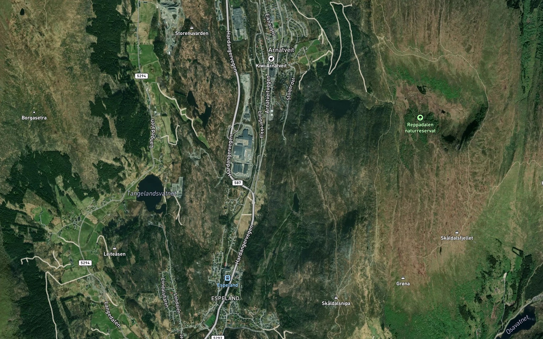Satellite map of the Kolbakkane