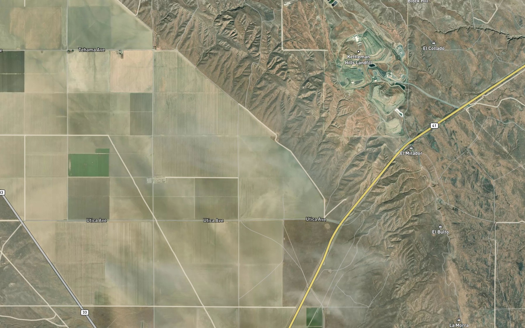 Satellite map of the Arroyo Raso