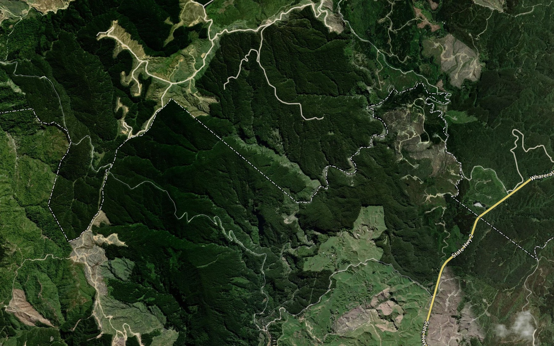Satellite map of the Nuhaka River
