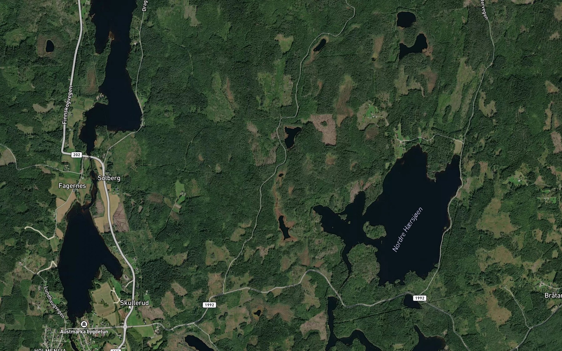 Satellite map of the Vesle Stuphulltjernet