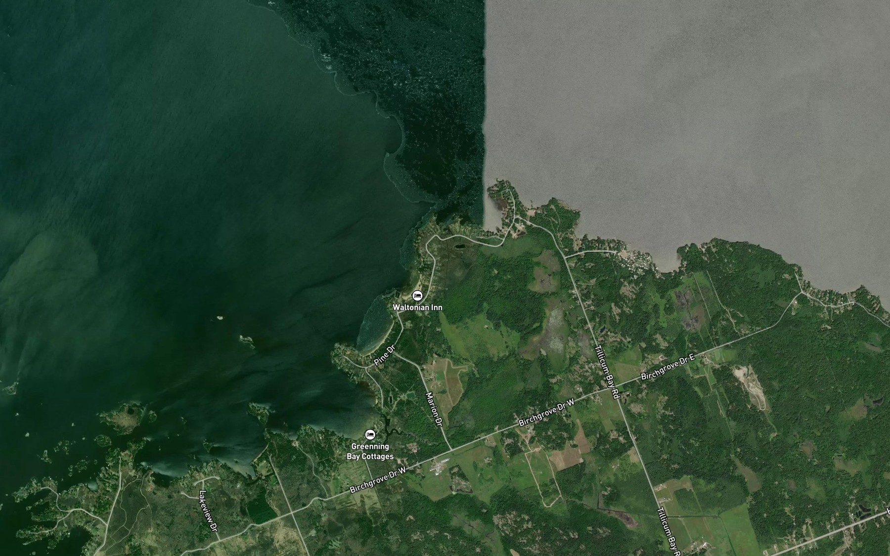 Satellite map of the Deep Bay
