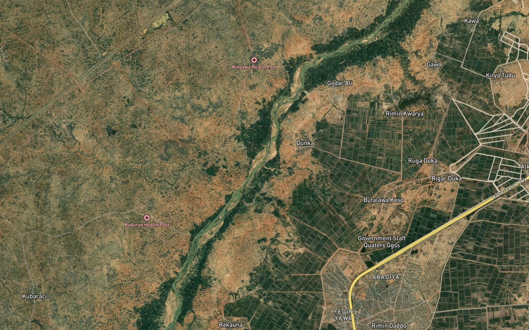 Satellite map of the River Gora