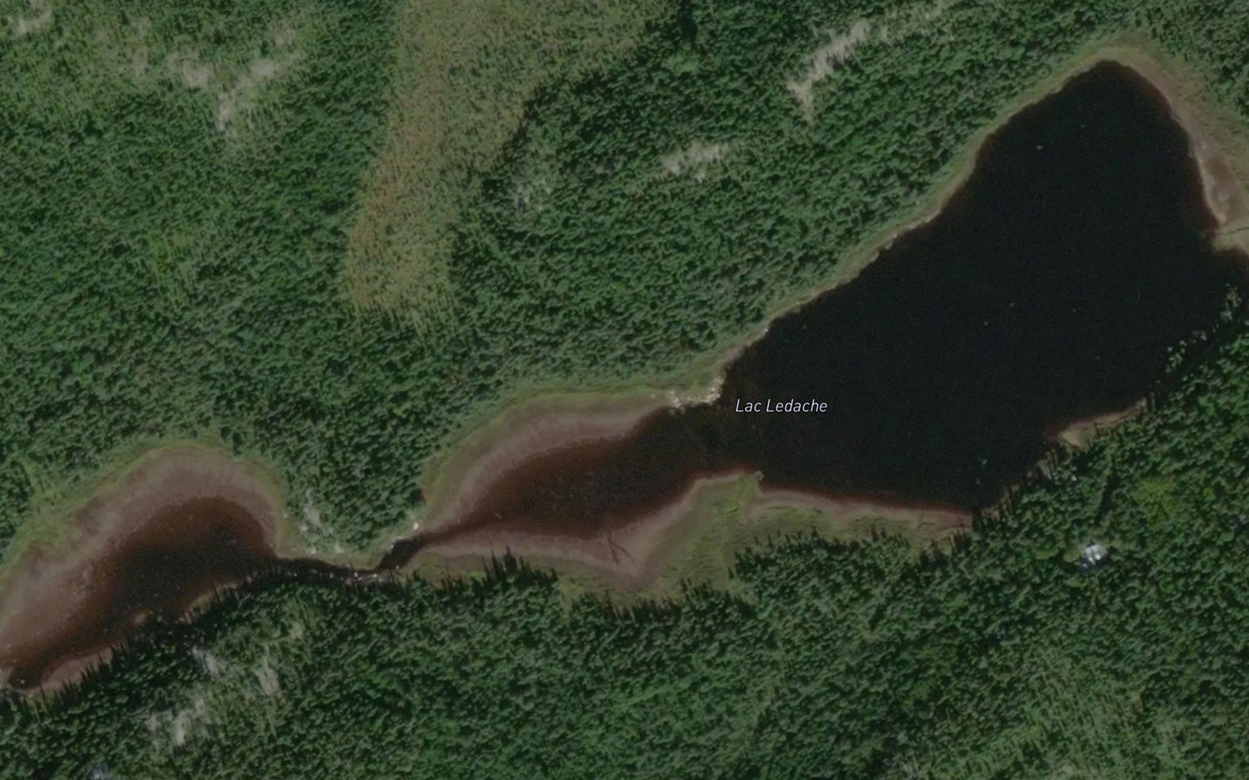 Satellite map of the Lac Ledache