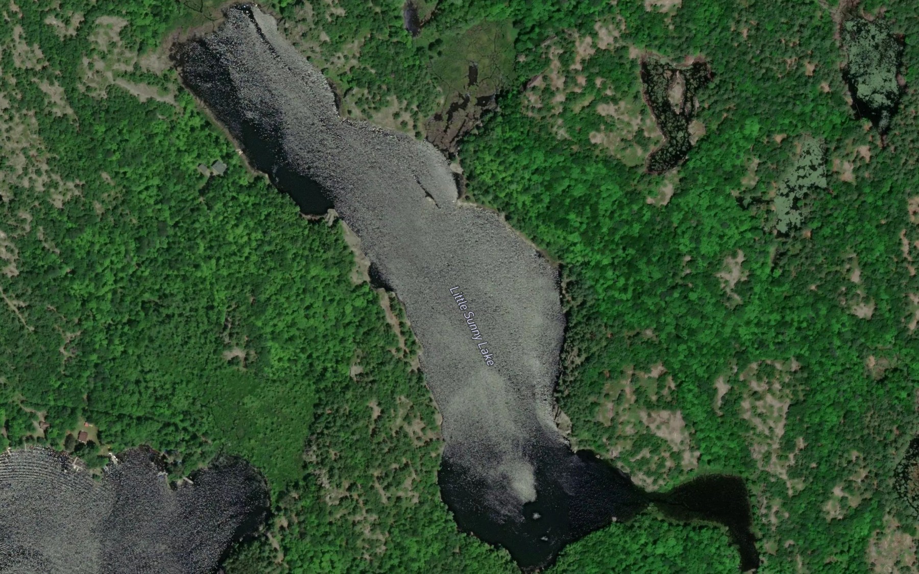 Satellite map of the Little Sunny Lake