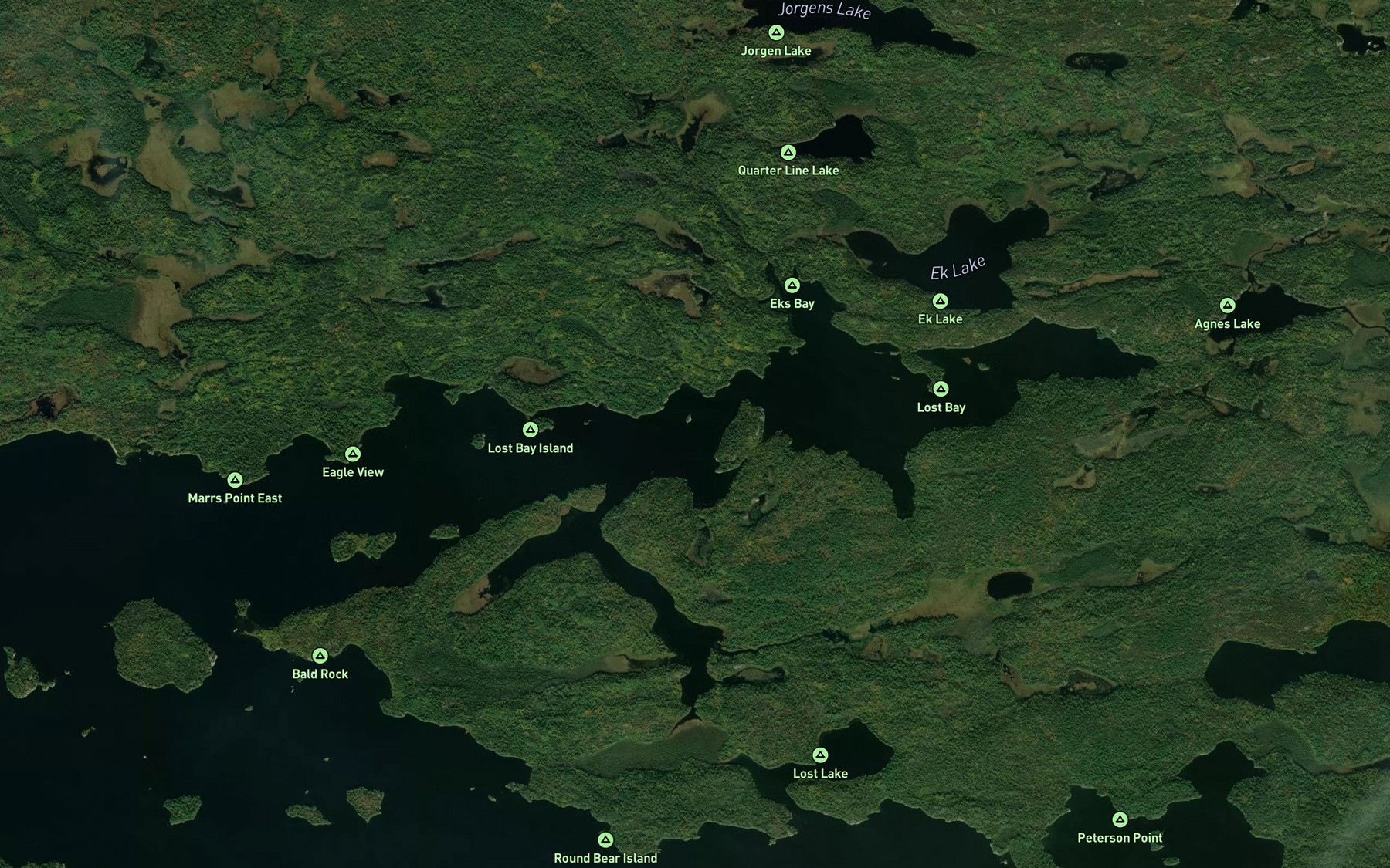 Satellite map of the Lost Bay