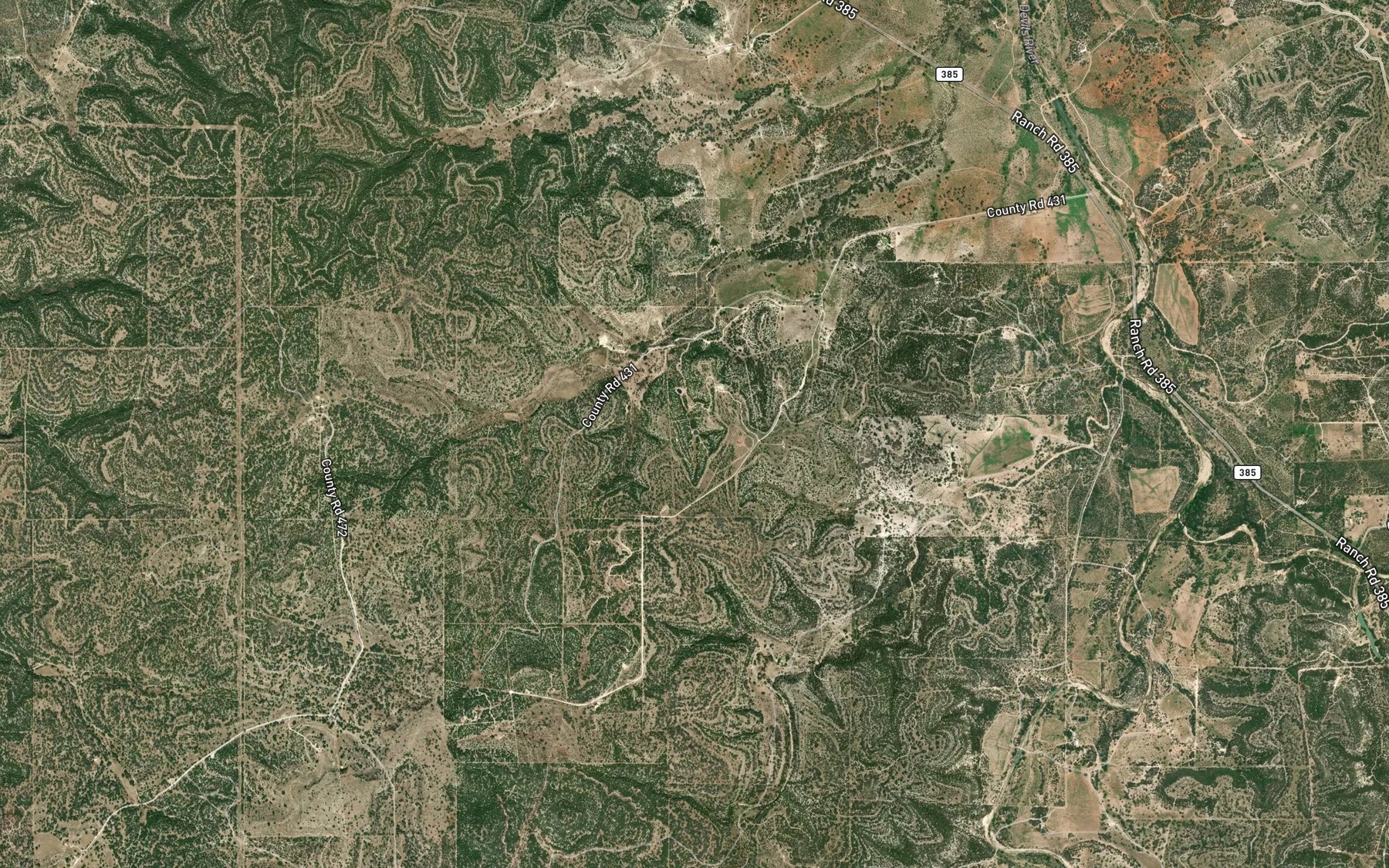 Satellite map of the Flat Rock Spring
