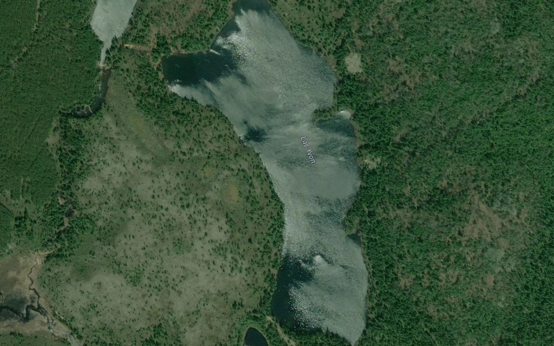 Satellite map of the Lac Yvon