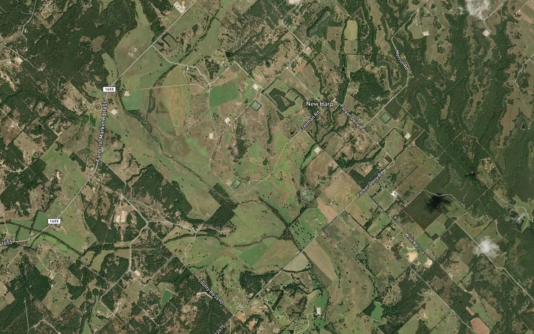 Satellite map of the Soil Conservation Service Sediment Control Structure 10-3 Reservoir
