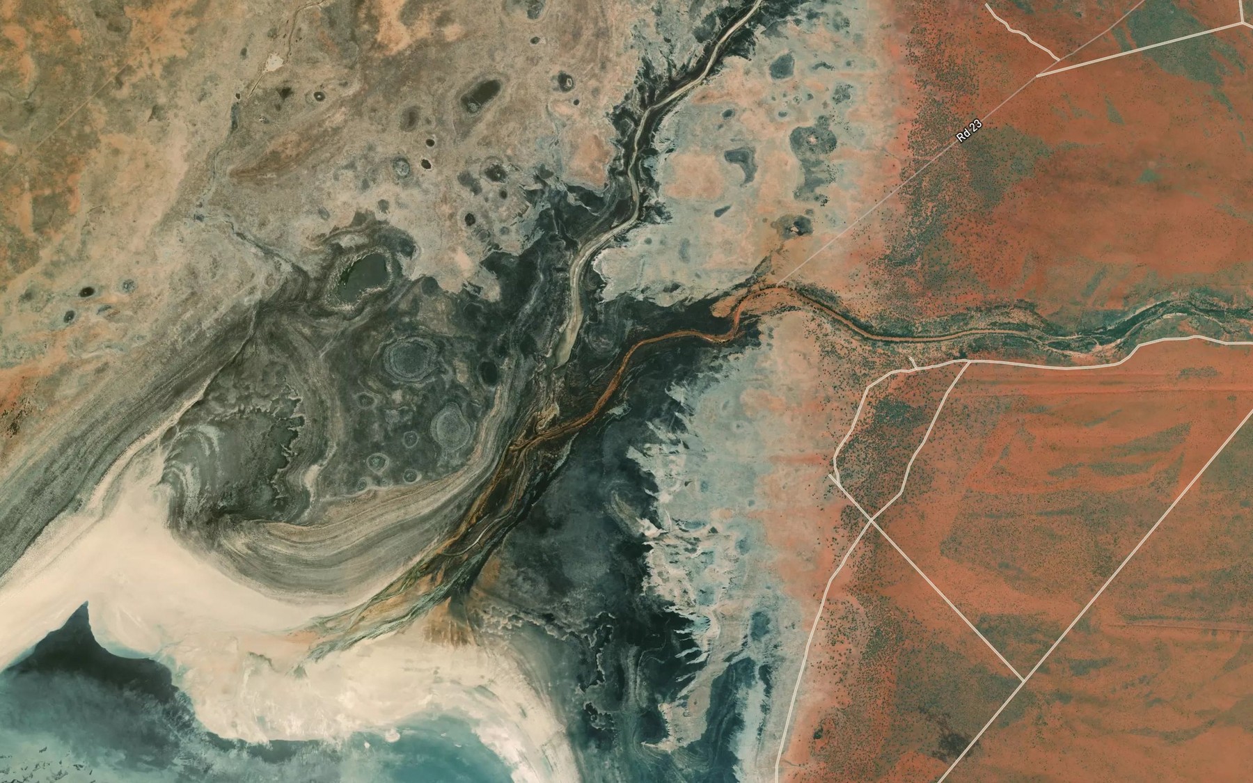 Satellite map of the Salt Pan Creek